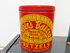 Vintage Coopers Bakery  pretzel tin  Lykens, PA Hearth oven baked 1  1/2 LB picture