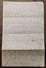 Antique 1851 Handwritten Land Deed Lockport NY Niagara County picture