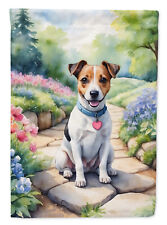 Jack Russell Terrier Spring Path Flag Canvas House Size DAC6654CHF picture