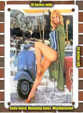 METAL SIGN - 1962 Vespa Pinup Girl Mylene Demongeot - 10x14 Inches picture