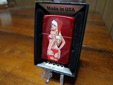 PINUP GIRL SEXY MS. SANTA CLAUS XMAS REAR VIEW ZIPPO LIGHTER MINT KEITH GARVEY picture