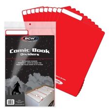 25 BCW Red Comic Book Plastic Dividers With Folding Write On Tab  picture