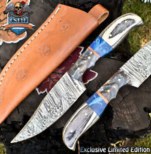 CSFIF Handmade Hand Forged Skinner Knife Twist Damascus Mixed Material Survival picture
