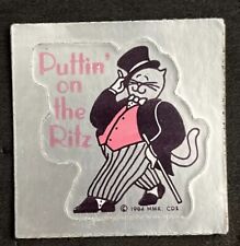 Vintage 80’s Hallmark Foil Cat “PUTTIN’ ON THE RITZ” Sticker - Rare & HTF picture