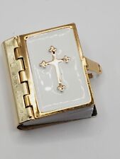 RARE  Tiny Gold and Enamel Holy Bible Miniature Really Printed New Testament picture