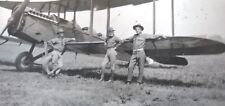 WW1 or WW2 Era Bi-plane 3 Photo Lot Airplanes with Crew Military History picture