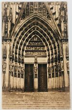 Vintage Cologne Germany South Door of Cathedral RPPC Postcard  picture