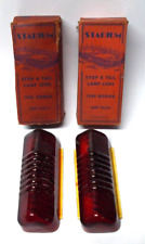 2 Vintage NOS Stadium Ruby Glass Stop & Tail Lamp Lenses for 1940 Dodge picture