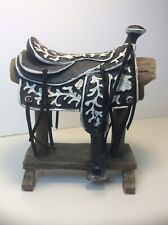 Unique Horse Saddle On Wood Stand Table / Curio Display  picture