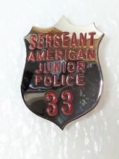 Vintage Sergeant American Junior Police Mini Badge Lapel Pin 33 picture