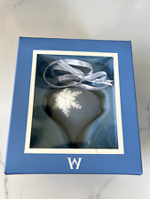 NIB Wedgwood Jasperware Blue White Snowflake Teardrop Heirloom Ornament picture