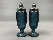 Indiana Glass Sandwich Pattern For Tiara. Spruce Green Salt And Pepper Shakers. picture