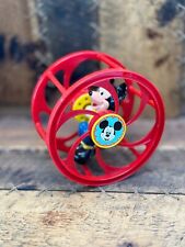 Vintage Spin Rattle And Roll Rolling Mickey Mouse Wheel Toy 8” picture