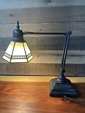 Stained glass Tiffany Style folding Adjustable Arm Desk Lamp -flaw picture