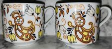 Pair Of 2 Vintage Enkore Ceramic Tea Cup Set Japan picture