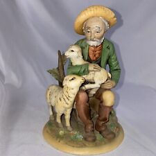 Vintage Napcoware Ceramica Creativa Figurine Humble Old Man With Lamb Sheep picture