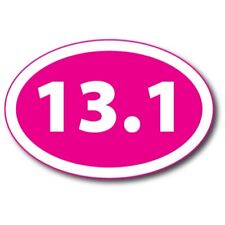 13.1 Half Marathon Inverted Pink Oval Magnet Decal, 4x6 In, Automotive Magnet picture