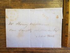 Antique Ephemera Stampless Letter 1800s to Henry Whittemore NY From his Wife picture
