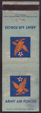 United States Army Air Forces matchcover Swooping Eagle logo picture