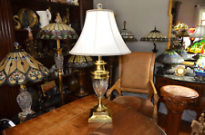 Vintage Sedgefield by Adams Brass & Crystal Urn Table Lamp 1991 No Shade picture