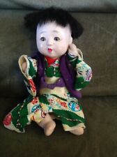 Vintage Antique 1960s Ichimatsu Gofun Japanese Baby Boy Doll 7.5” Tall picture