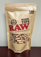 RAW Pre-Rolled WIDE Tips Filter Tips - 180 count Bag~Ready To Use picture