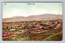 Pocatello ID-Idaho, Aerial Of Town Area, Antique, Vintage Souvenir Postcard picture