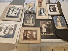 Lot of 9 Mixed Black and White Vintage Antique large  wedding Photos early 1900s picture