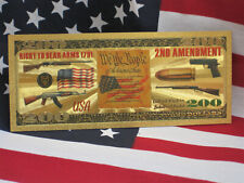 Gold 2nd Amendment Note Trump Weapons Shooting NRA Gun President US Spot Scope picture