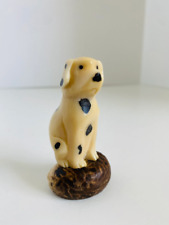 Vintage Tagua Nut Carved Figurine Dalmatian Dog Spotted Dog 2.75