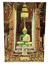 Vintage The Emerald Buddha Under Winter Season Attire BANGKOK Thailand Postcard picture