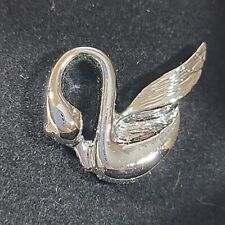 Vintage Sarah Coventry SC Swan Silver Tone Tie Tac Lapel Pin In box picture