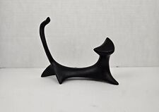 Vintage Modern Design Cat Abstract Ceramic MCM Cubist Atomic Sculpture Black picture