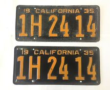 1935 YOM California Original License plate Pair 1H2414 picture