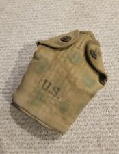 WWII US Field Camouflaged Canteen Cover Set WW2 Original Used USMC WWII 1941 picture