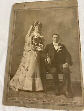 Antique wedding picture on cardboard picture