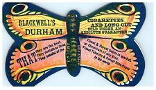 Antique Trade Card Victorian Blackwell's Durham Tobacco Butterfly Rare M4 picture