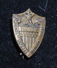 WWI Era Illinois Council of Defense Training Corps Bronze Shield Pin Whitehead picture
