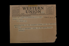 Vtg Western Union Telegram Congratulating O.D Heck Ansley Borkowski 1938 OOAK picture