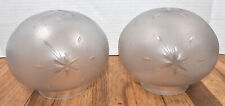 Vintage Matching Pair of Starburst Glass Light Fixture Shades picture