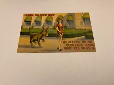 Getting My Ass Outa Here ~ Risqué Beauty Ass Comic Linen Unused Vintage Postcard picture
