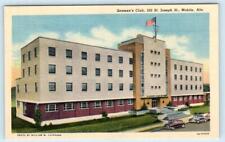 MOBILE, Alabama AL ~ Hotel SEAMAN'S CLUB St. Joseph Street c1940s Linen Postcard picture