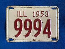 1953 Illinois Passenger Shorty License Plate # 9994 picture