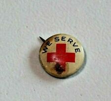 Vintage Red Cross Pinback Button Small 5/8