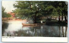 Postcard Sunset Lake, Asbury Park NJ canoe udb G104 picture