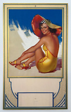 Sun Tanned Sue, Vintage Zoe Mozert Art Deco Style 7x9 Pin-Up Calendar Print picture