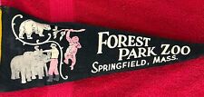 RARE VTG Springfield Massachusetts MA Pennant SOUVENIR OF FOREST PARK  Zoo picture