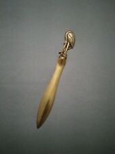 Vintage Solid Brass Letter Opener Crane And Snake Unique Design Thick Very Rare  picture