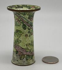 Empress Arts Enamel Frogs On Tree Limbs Miniature Vase 2002 3