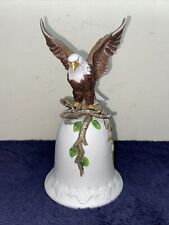 MAJESTIC EAGLE ON A BELL 7 1/2 INCHES TALL STUNNING EAGLE ON BELL FAST SHIPPING  picture